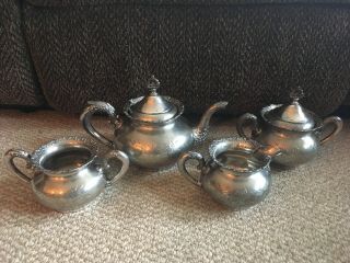 Antique The Van Bergh Silver Plate Co.  4 Piece Tea Set