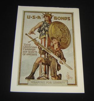 Jc Leyendecker 1975 Poster Print 1917 Weapons For Liberty War Bond Boy Scouts