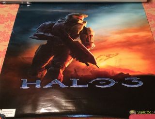 Halo 3 Masterchief X - Box 360 Live Promo Poster 22”x28” Rare