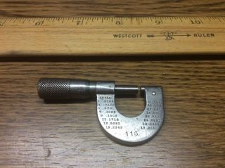 ANTIQUE VINTAGE 0 - 1/2 MICROMETER BROWN & SHARPE NO 4 USA INSPECTION TOOL 2