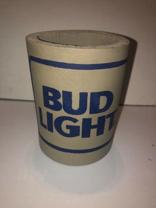Rare Vintage 70s 80s Bud Light Beer Koozie Can Holder Promo Ad Vtg Budweiser