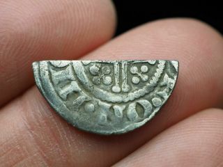 Rare Silver Nd 1216 - 1247 Medieval England Henry Iii Cut 1/2 Penny London 757