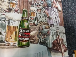 RARE VINTAGE 1970 ' s GENESEE 12 HORSE ALE BEER POSTER Rochester NY 3