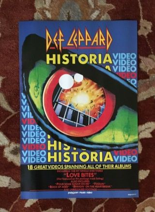 Def Leppard Historia Rare Promotional Poster From 1988
