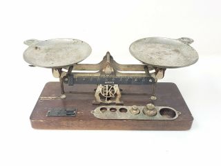 Vintage Eastman Kodak Studio Avoirdupois Antique Scale Balance W/ Trays,  Weights