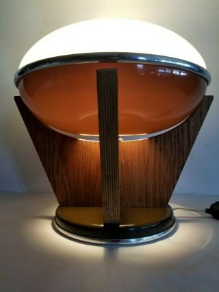 Vtg Mcm Mid Century Modern Table Lamp Light Ovni Space Atomic Flying Saucer Rare