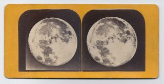 Deloss Barnum: The Moon Rare 1860s Stereoview Lunar Sv Stereo Card