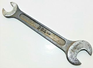 Vintage Bsa No.  52 Spanner/wrench Rare Find Handy Sizes 1/4 " X 3/8 " Whitworth