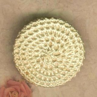 Large Victorian White Silk Needle Worked,  Wound & Crocheted Fabric Button 2