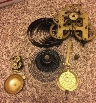 Antique Seth Thomas Mantle Clock Movement Alarm And Pendulum