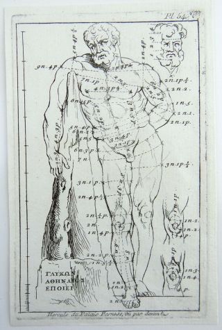 Charles - Nicolas Cochin - Hercules Farnese - Copper Engraving - 1755