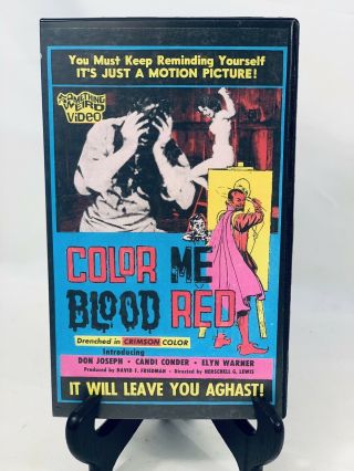 Color Me Blood Red Vhs Rare 1984 Something Weird Video Hg Lewis