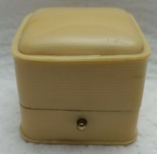 Antique Art Deco Yellow Celluloid Jewelry Ring Box