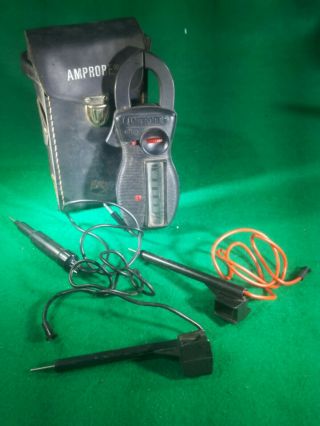 Vintage Amprobe Ultra Rs - 3 Clamp Meter & Volt Meter With Case And Leads