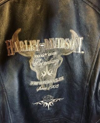 Rare Harley Davidson Vintage Leather Jacket Black Size Medium