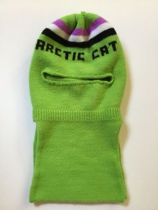 Vintage Arctic Cat Knit Ski Hat Green Black Purple