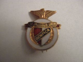 Rare Old Benfica Football Club Enamel Brooch Pin Badge