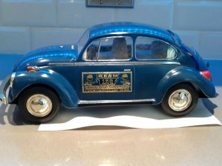 Rare Htf Vintage 1973 Jim Beam Kentucky Whiskey Volkswagen Beetle Decanter Blue