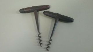 Vintage Antique Wood Handle Cork Screws (2)