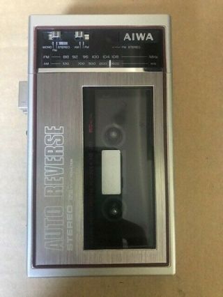 Vintage Aiwa Hs - J02 Rare Portable Stereo Cassette Recorder Only Radio