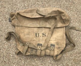 Large Wwi Era Us Army Hospital Blanket Canvas Storage Cargo Bag Rare Vintage