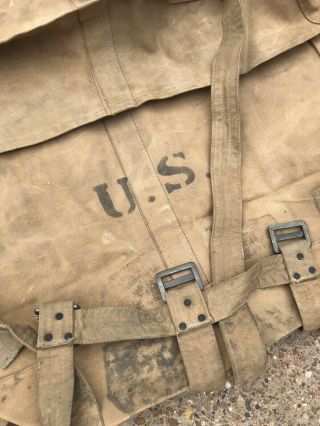 Large WWI Era US Army Hospital Blanket Canvas Storage Cargo Bag Rare Vintage 2