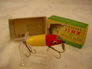 Rinehart Jinx Vintage Old Fishing Lure In Cardboard Box Bait Tackle Box Minnow