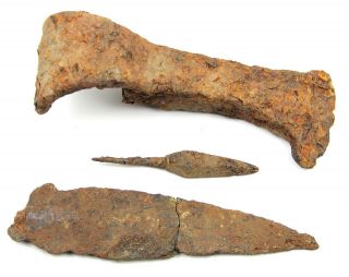 Ancient Rare Authentic Viking Kievan Rus Iron Battle Axe Dagger Arrow 8 - 10th AD 2