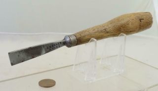 Antique J.  B.  Addis & Sons Wood Carving Tool Chisel 3 Sweep 1/2 " Cut 7.  5 " Long