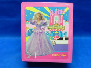 Vintage 1989 Barbie Fashion Trunk Doll Case With Some Clothes