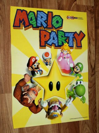 1998 Mario Party Very Rare Poster 52x38cm Nintendo 64