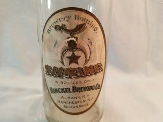 Rare Hinckel Brewing Beer Bottle Embossed & Orig Paper Label Shriners 2