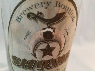 Rare Hinckel Brewing Beer Bottle Embossed & Orig Paper Label Shriners 3