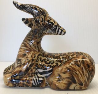 Rare La Vie Antelope Rear Gazing Gazelle African Safari Ceramic Vintage Con