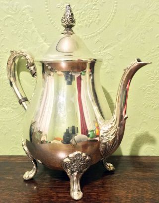 Vintage Viners Sheffield Three Piece Footed Tea Set Teapot Milk Sugar 2