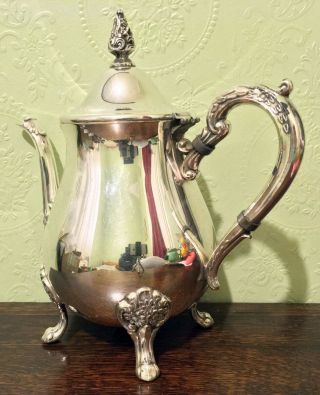 Vintage Viners Sheffield Three Piece Footed Tea Set Teapot Milk Sugar 3