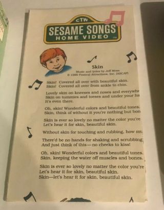 RARE CTW SESAME STREET WE ALL SING TOGETHER KIDS EDUCATIONAL VHS WITH SONG LIST 3