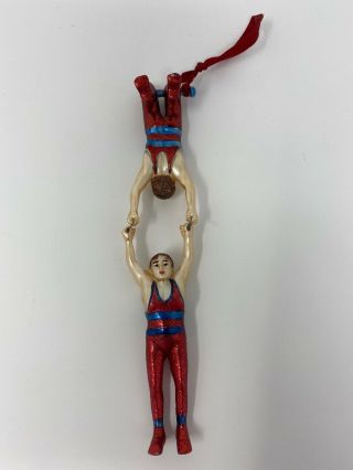 Rare Vintage Circus Acrobat Clown Christmas Ornament Htf