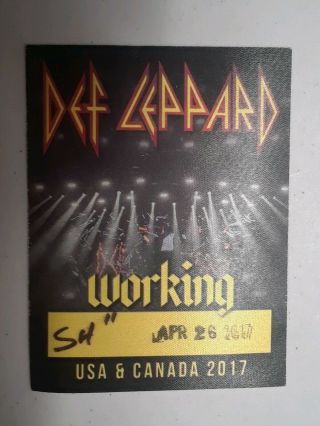 Def Leppard 2017 Tour Backstage Pass Unpeeled Rare