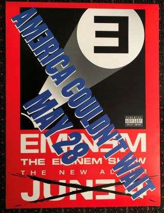 Eminem Advance Rare 18x24 Record Store Promo Poster Interscope Rap 2002