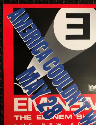 EMINEM advance RARE 18x24 record store promo poster Interscope Rap 2002 2