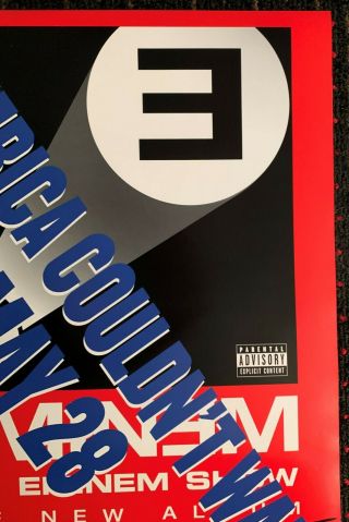 EMINEM advance RARE 18x24 record store promo poster Interscope Rap 2002 3