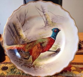 Antique Blakeman Henderson Limoges 8.  5 " Hand Painted And Signed Bird Plate