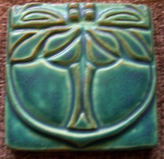 Arts And Crafts Motawi Abstract Tree Tile,  4 X 4 "