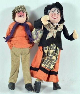 X,  Rare German Antique Kammer & Reinhardt Cloth Character Dolls The Couple