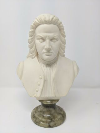 Vintage Bach Bust Statue Made In Italy Signed A.  Giannelli Sculpture