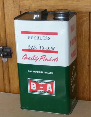 Rare Ba British American Bowtie 1 Gallon Square Motor Oil Tin Can B A
