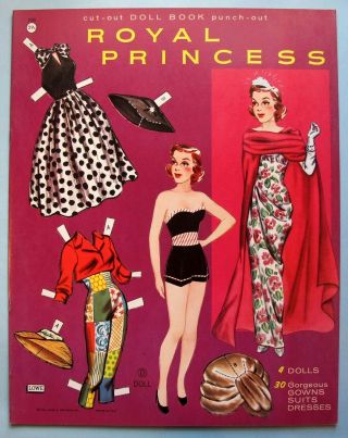 Vtg - Royal Princess Cut - Out Paper Dolls - J.  & J.  - No.  2750 - - 1961