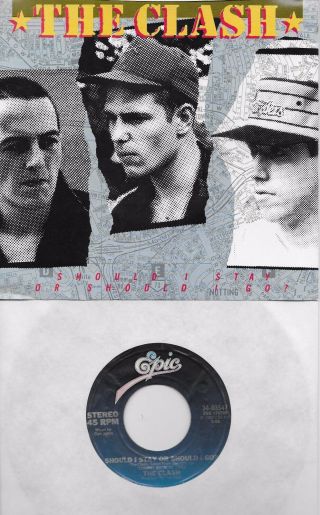 The Clash Should I Stay Or Should I Go / Cool Confusion Rare 45 With Picsleeve