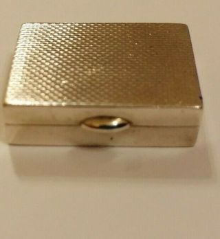 Tiny 1956 S J Rose London Sterling Silver Engine Turned Pill Box